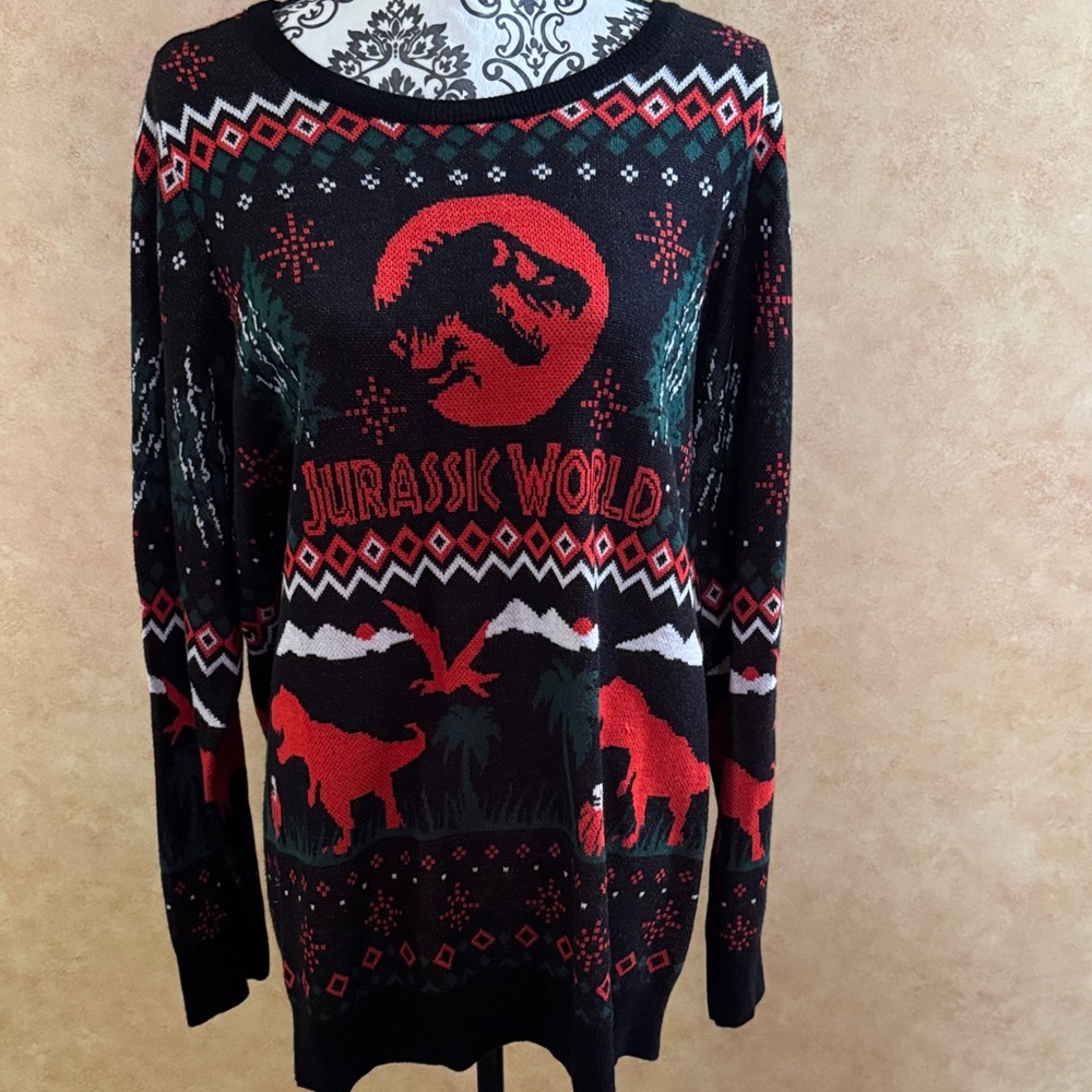 Jurassic World Women’s Black & Red Crewneck Sweater